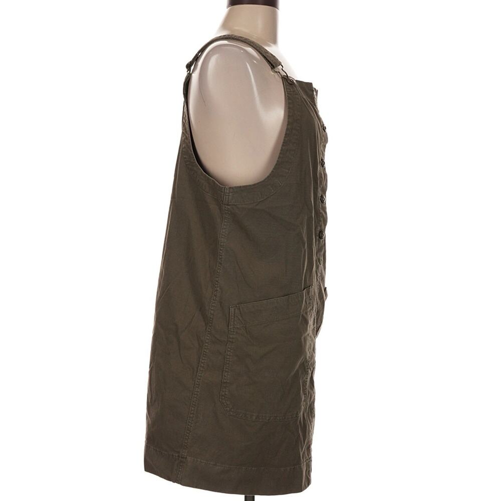 Duluth Trading Olive Utility Overall Dress Jumper Button Front Pockets Women’s M - Picture 5 of 10